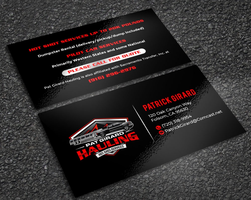 Pat Girard Hauling, Inc. logo design by Boomstudioz
