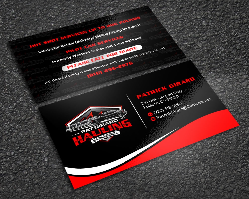 Pat Girard Hauling, Inc. logo design by Boomstudioz
