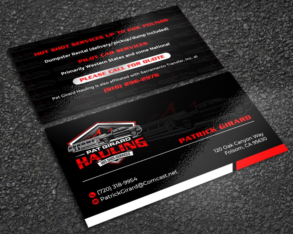 Pat Girard Hauling, Inc. logo design by Boomstudioz