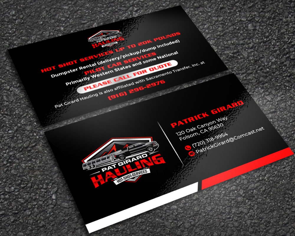 Pat Girard Hauling, Inc. logo design by Boomstudioz