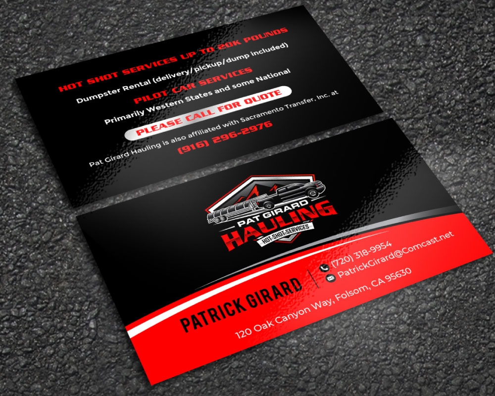 Pat Girard Hauling, Inc. logo design by Boomstudioz