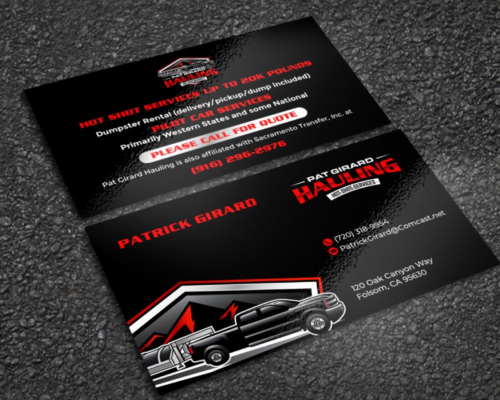 Pat Girard Hauling, Inc. logo design by Boomstudioz