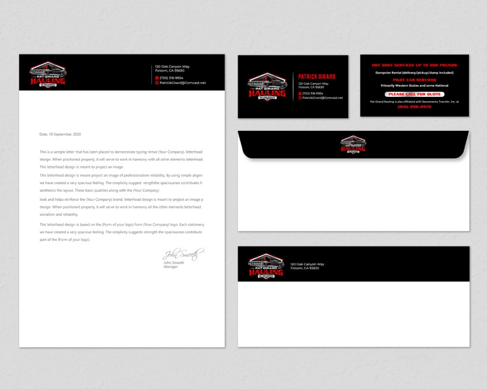 Pat Girard Hauling, Inc. logo design by Boomstudioz