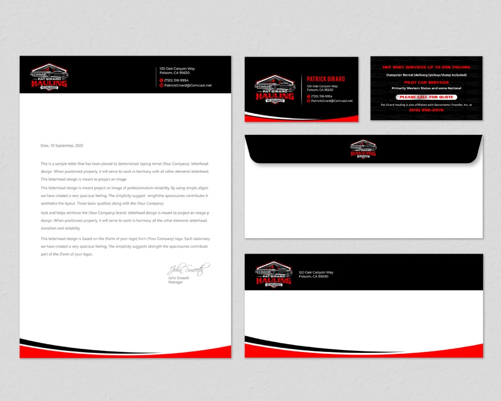 Pat Girard Hauling, Inc. logo design by Boomstudioz