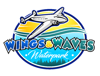 Wings and Waves Waterpark logo design by coco