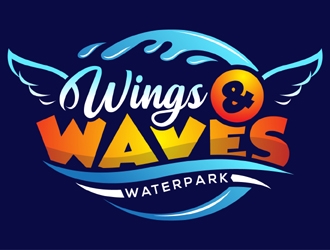 Wings and Waves Waterpark logo design by MAXR