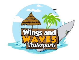 Wings and Waves Waterpark logo design by AamirKhan