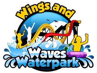 Wings and Waves Waterpark logo design by Suvendu