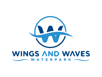 Wings and Waves Waterpark logo design by Lawlit
