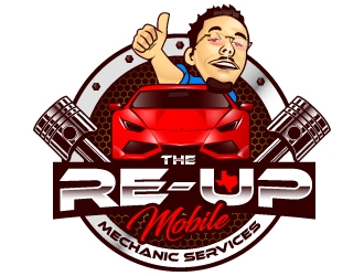 Deion’s mobile mechanic service  or the re-up mobile mechanic services  logo design by Suvendu