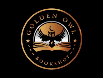 Golden Owl Bookshop  logo design by shravya