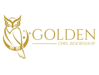 Golden Owl Bookshop  logo design by Upoops