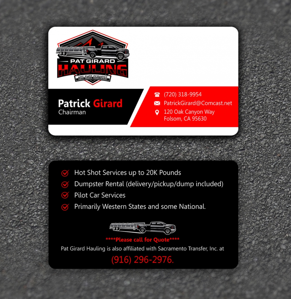 Pat Girard Hauling, Inc. logo design by ManishKoli