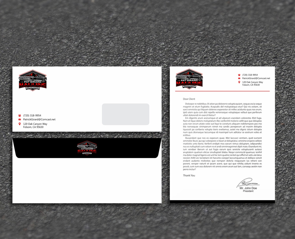 Pat Girard Hauling, Inc. logo design by ManishKoli