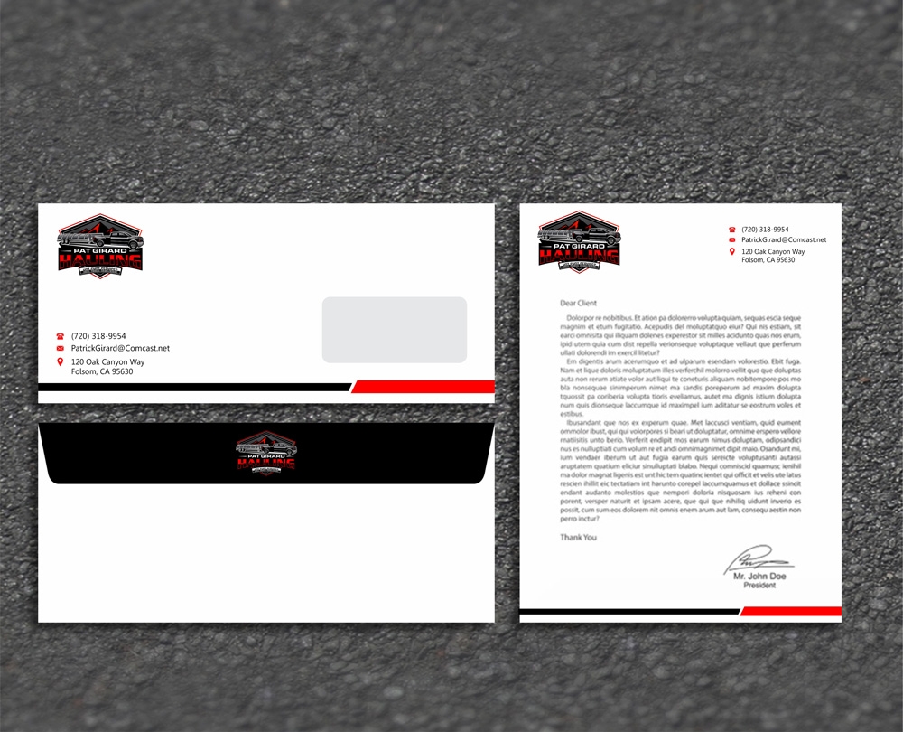 Pat Girard Hauling, Inc. logo design by ManishKoli