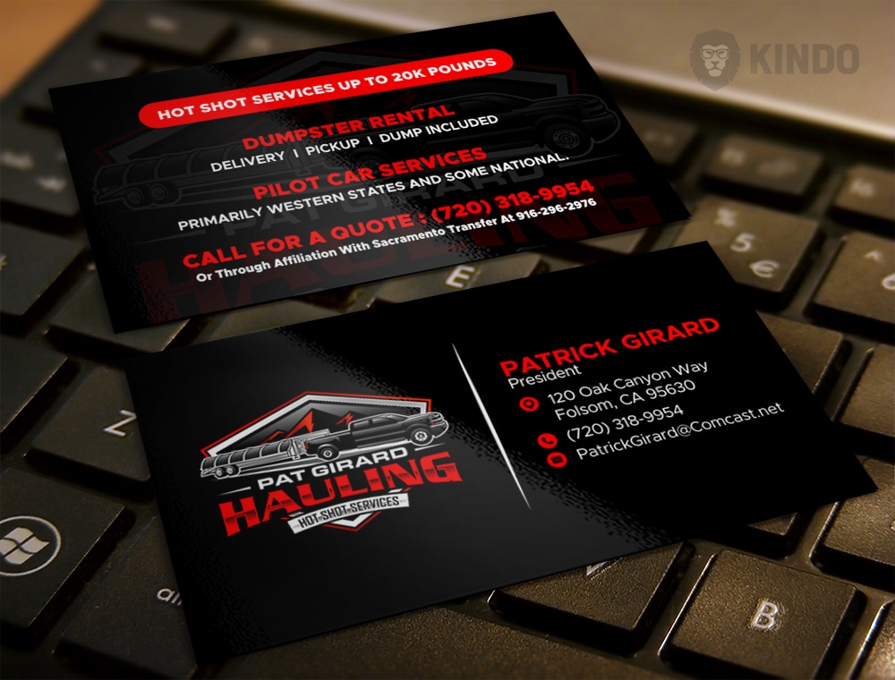 Pat Girard Hauling, Inc. logo design by Kindo