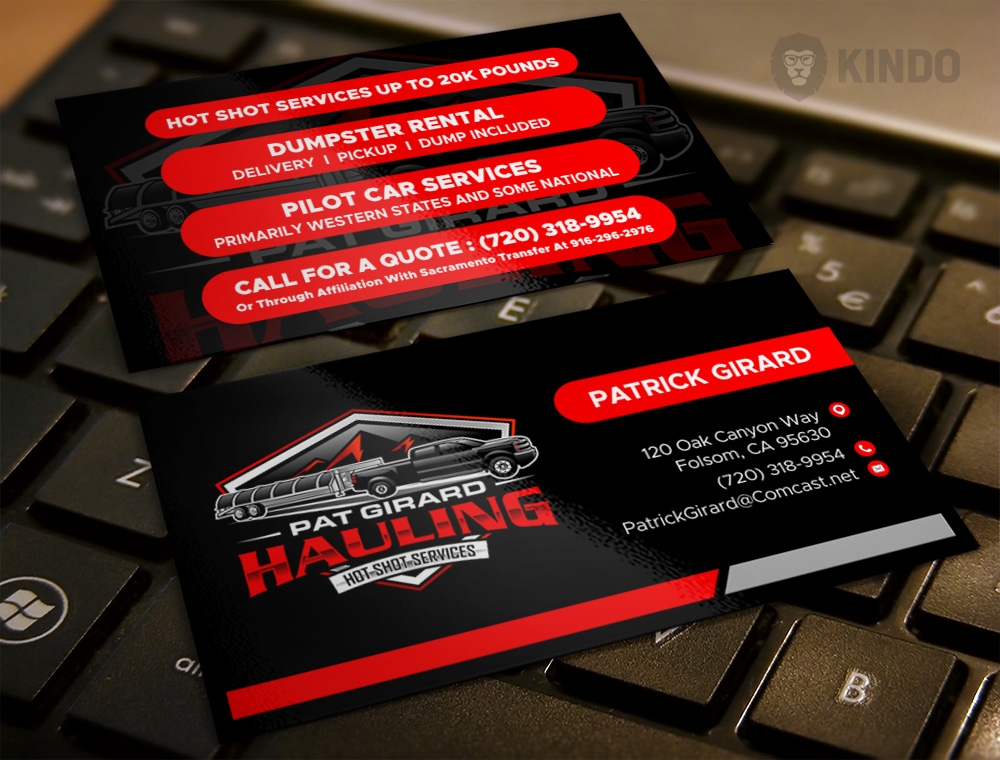 Pat Girard Hauling, Inc. logo design by Kindo