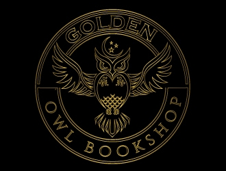 Golden Owl Bookshop  logo design by Upoops