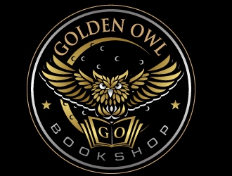 Golden Owl Bookshop  logo design by design_brush