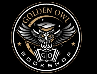 Golden Owl Bookshop  logo design by design_brush