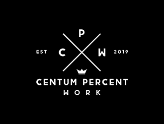 100% Work or One Hundred Percent Work logo design by ndaru