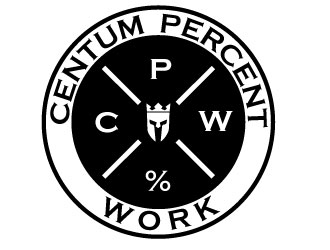 100% Work or One Hundred Percent Work logo design by gearfx