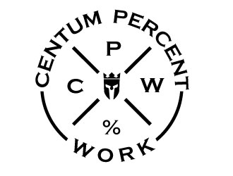 100% Work or One Hundred Percent Work logo design by gearfx