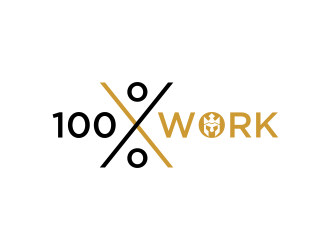 100% Work or One Hundred Percent Work logo design by ammad