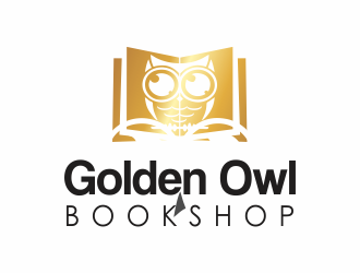 Golden Owl Bookshop  logo design by up2date
