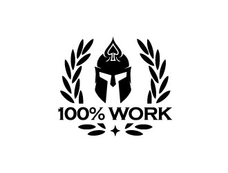100% Work or One Hundred Percent Work logo design by J0s3Ph