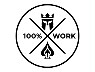 100% Work or One Hundred Percent Work logo design by MUSANG
