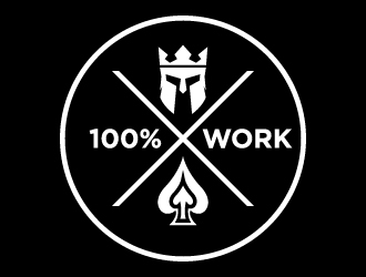 100% Work or One Hundred Percent Work logo design by MUSANG