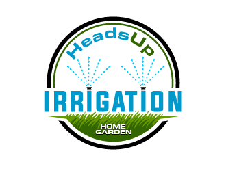 HeadsUp Irrigation logo design by SOLARFLARE