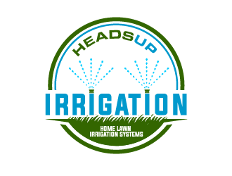 HeadsUp Irrigation logo design by SOLARFLARE
