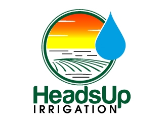 HeadsUp Irrigation logo design by AamirKhan