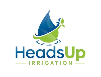 HeadsUp Irrigation logo design by akilis13