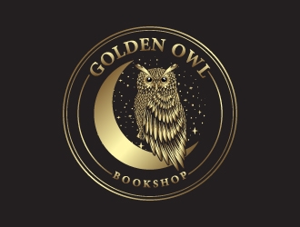Golden Owl Bookshop  logo design by emberdezign
