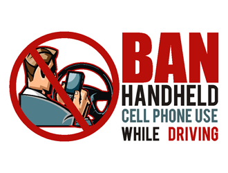 Ban Handheld Cell Phone Use While Driving logo design by coco