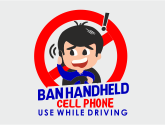 Ban Handheld Cell Phone Use While Driving logo design by mr_n