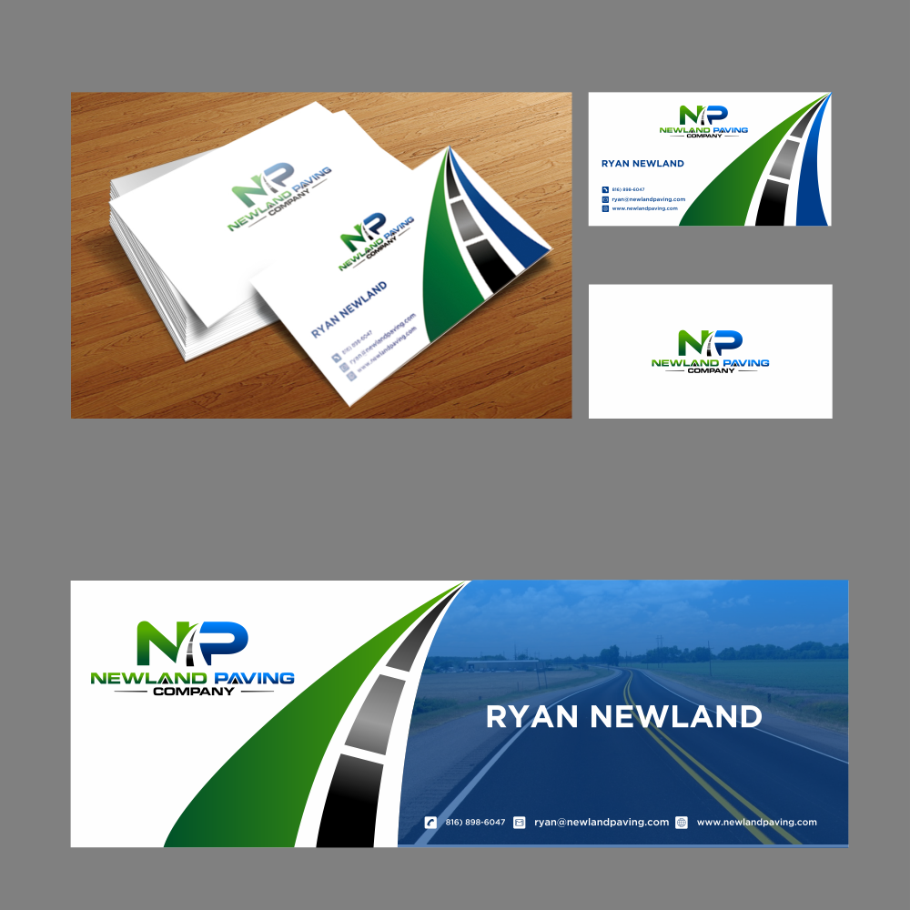 Newland Paving Company  logo design by Mahrein