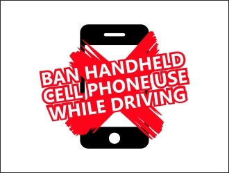 Ban Handheld Cell Phone Use While Driving logo design by EmAJe