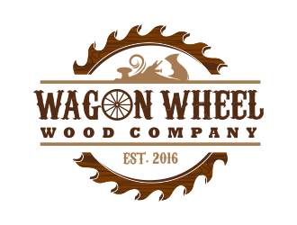 Wagon Wheel Wood Company logo design by Girly