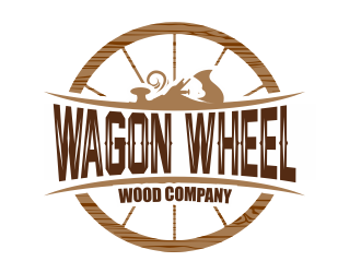 Wagon Wheel Wood Company logo design by Girly