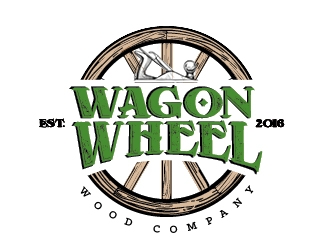 Wagon Wheel Wood Company logo design by Roopop