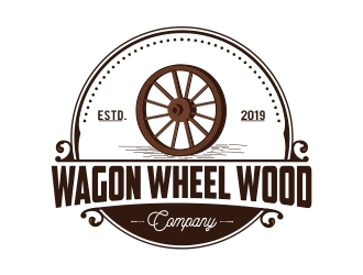 Wagon Wheel Wood Company logo design by Mardhi