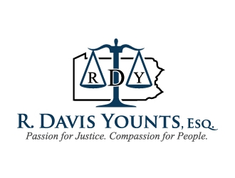 R. Davis Younts, Esq. logo design by jaize
