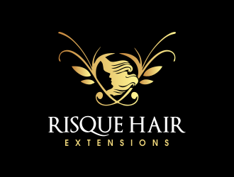 Risque hair extensions logo design by JessicaLopes