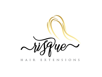 Risque hair extensions logo design by mmyousuf