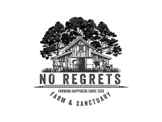 No Regrets Farm & Sanctuary logo design by AYATA
