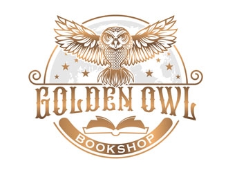 Golden Owl Bookshop  logo design by DreamLogoDesign